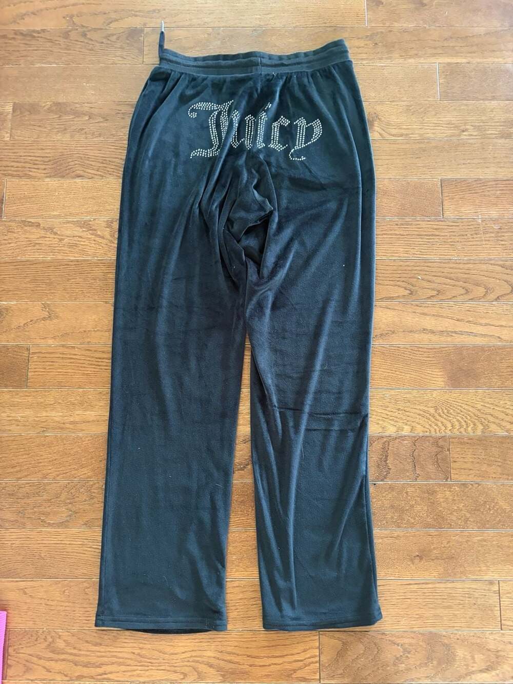 Juicy Couture Black Velour Rhinestone Logo Sleepwear Lounge Pants